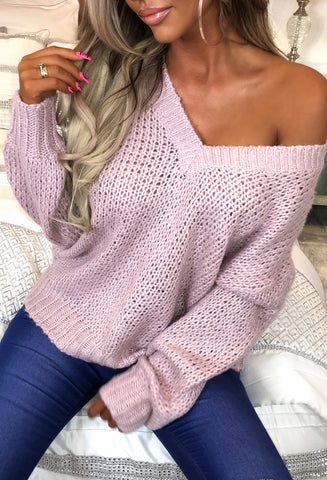 Pink Chunky Knit Jumper