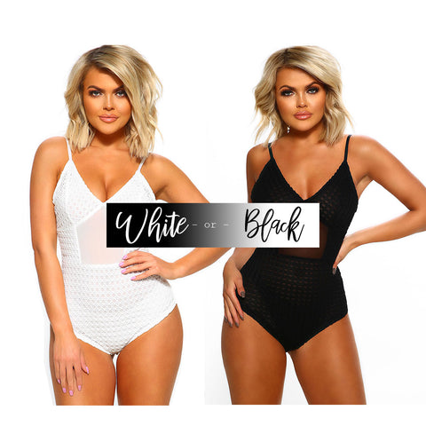 Black and White Mesh Bodysuits | Sydney