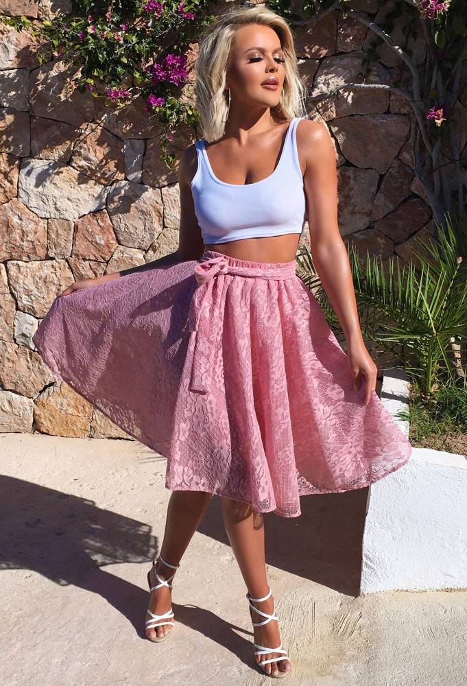 Pink Lace Skirt